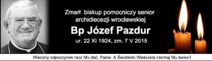 Zmarł bp Józef Pazdur