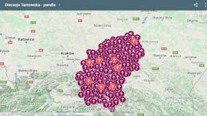 Interaktywna mapa diecezji tarnowskiej na naszym portalu